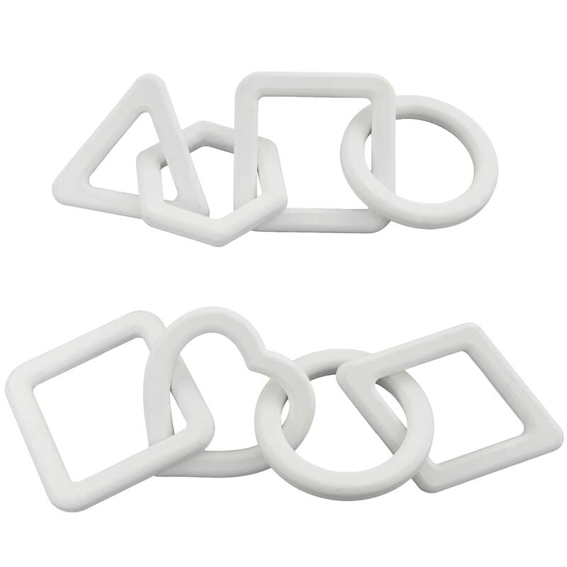 CosmoLiving by Cosmopolitan Geometric Wood Chain Sculpture (Set of 2, Set of 3) - Black, White, Brown