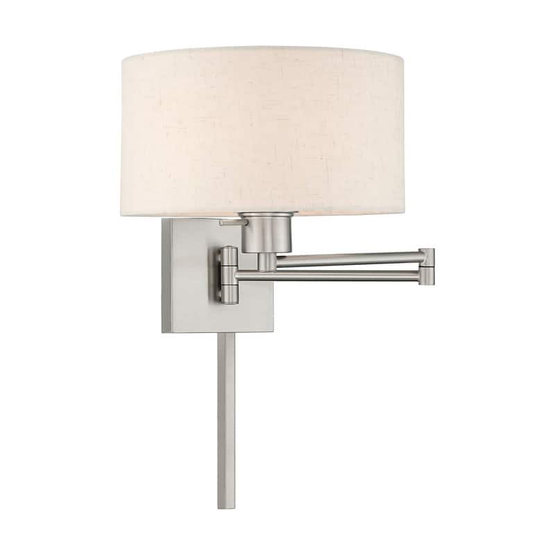 Livex Lighting 1-Light Drum Shade Swing Arm Wall Lamp, 40037