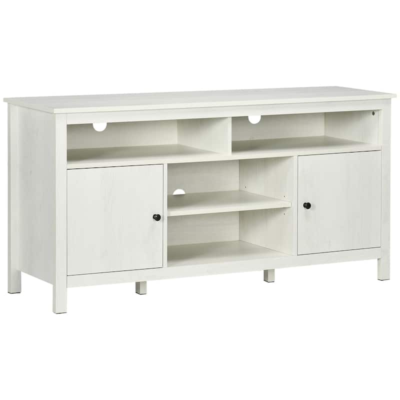 HOMCOM 65 Inch TV Stand with Storage, Media Cabinet TV Entertainment Center with Wooden Shelves and Doors for Living Room