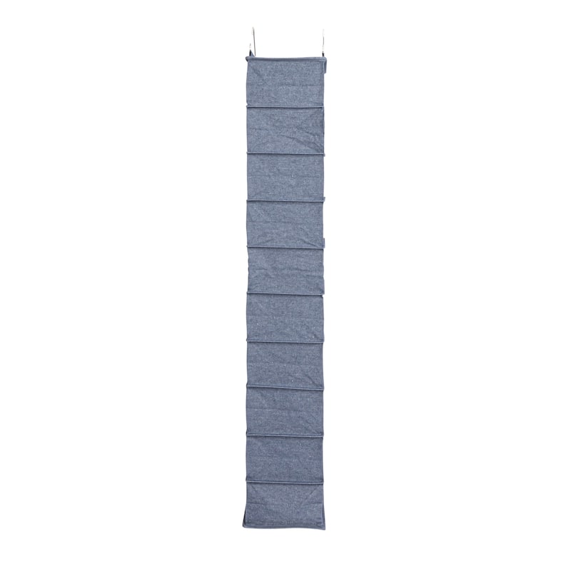 Household Essentials Hanging Cotton Blend and Plastic Closet Organizer with 10 Shelves - 8.0"L x 12.0"W x 48.0"H