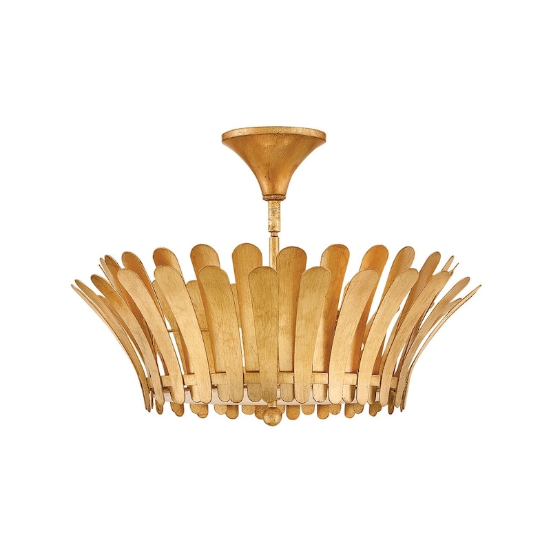 Hinkley Lighting 47693 Reina 3 Light 20" Wide Semi-Flush Ceiling - Distressed Brass