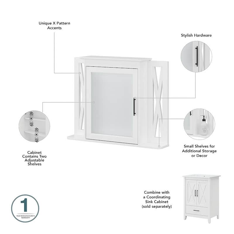 Key West 64W Double Vanity with Sinks and Storage by Bush Furniture