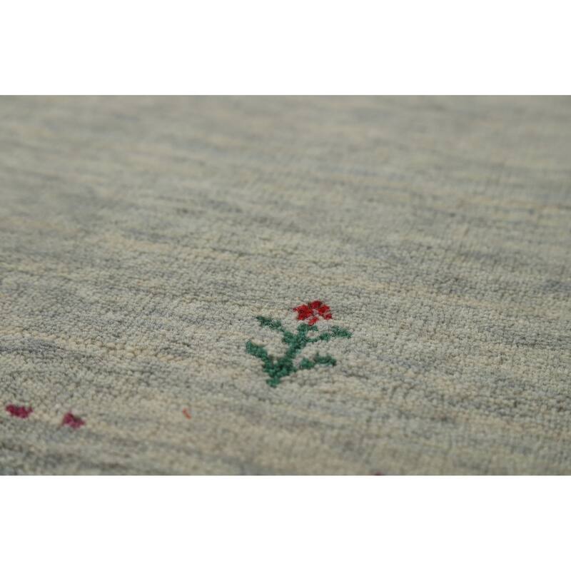 Hand Knotted Oriental 100% Wool Carpet Tribal Animal Pictorial Green Gabbeh Area Rug - 4' 11'' X 3' 0''