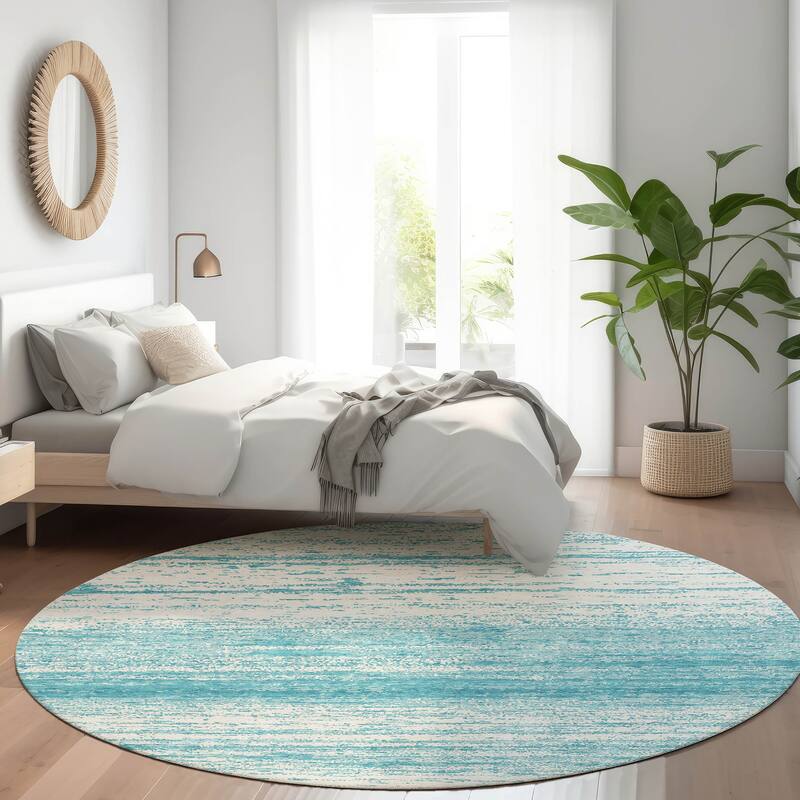 Premium Washable Super Soft Ombre Pixels Mayfield Rug - Teal - 8' x 8'