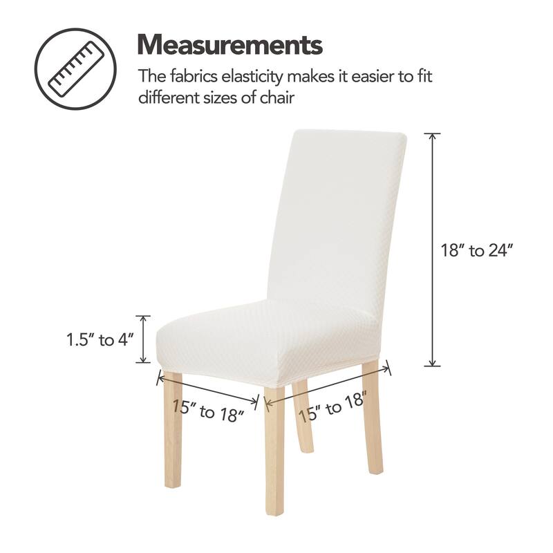 Deconovo Stretch Jacquard Dining Chair Covers Set of 2 - 18x18x24 Inch