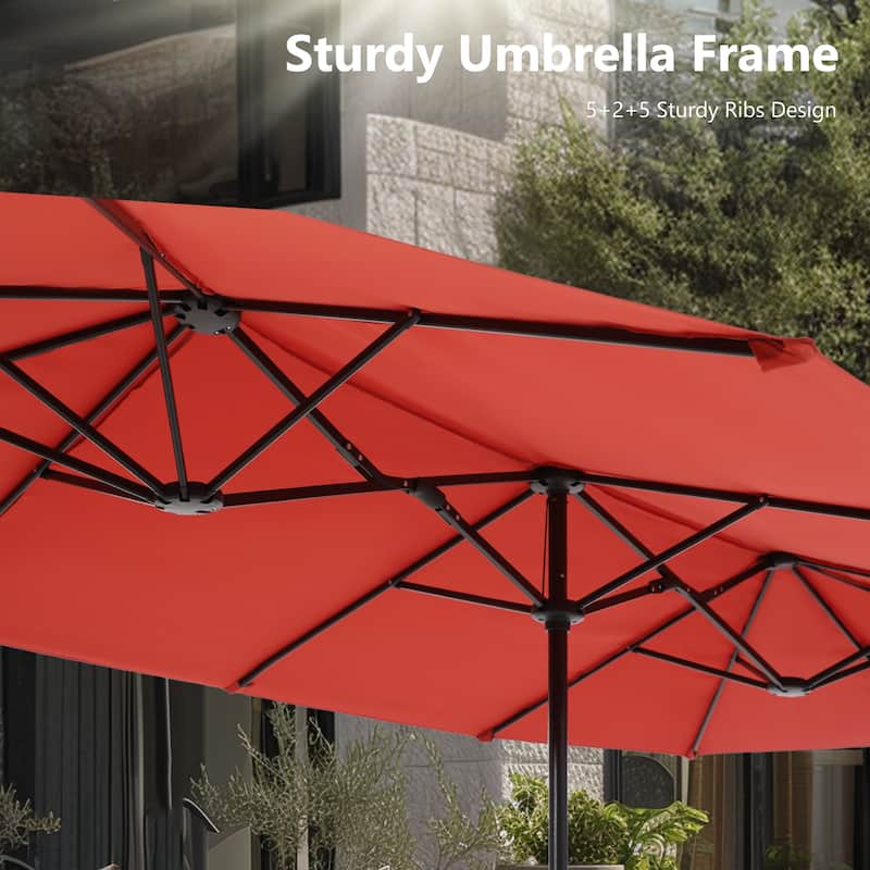 7/8-Piece Patio Dining Set of 6 Swivel Metal Rattan Chairs with Deep-seating Chairs and Wood-like Table & Outdoor Umbrella - N/A
