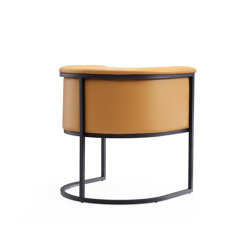 Bali Saddle and Black Faux Leather Dining Chair