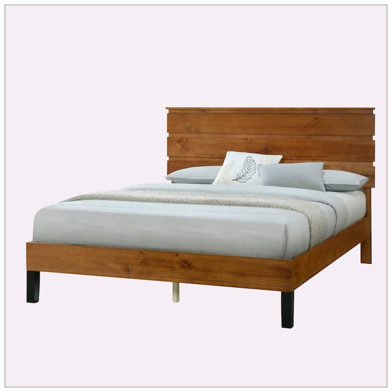 Modern Platform Bed with Headboard Design