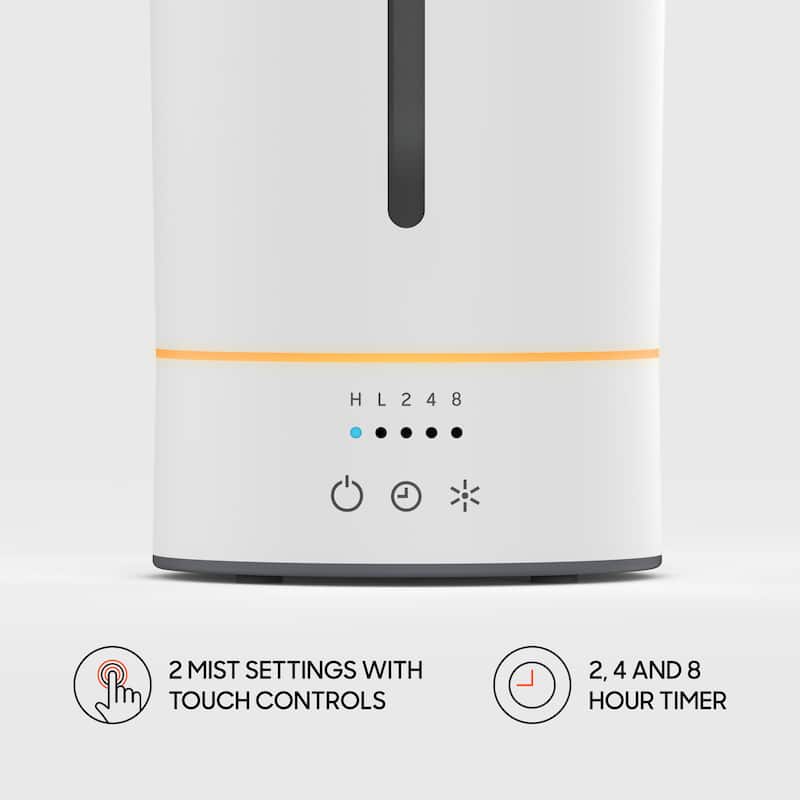 Mist 8 Ultrasonic Humidifier with Customizavle Light, Cool mist and Timer