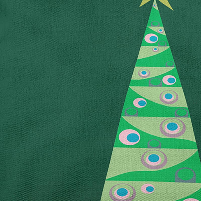 Cartoon Christmas Tree Indoor/Outdoor Throw Pillow