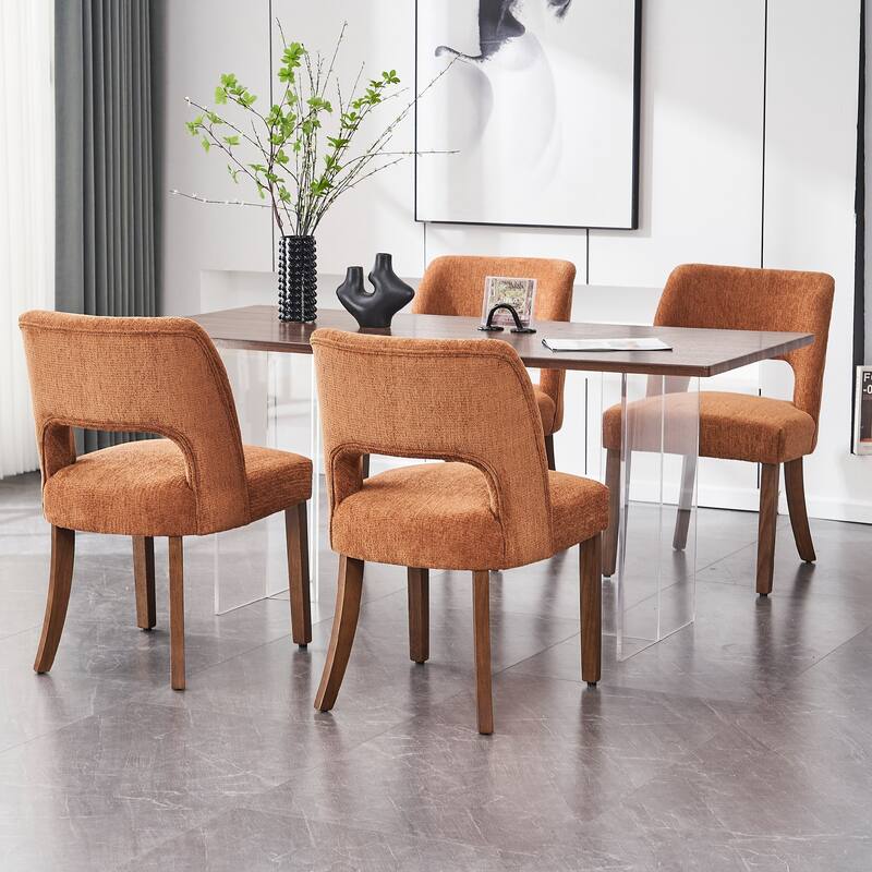 Wooden Dining Chairs Set of 2/4/6,Modern Fabric Upholstered Dining Room Chair Kitchen Chairs
