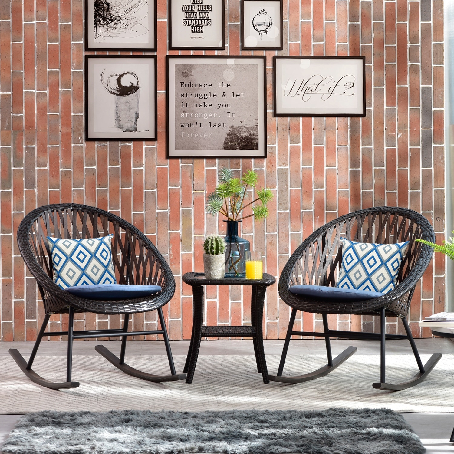 3 chair bistro set top