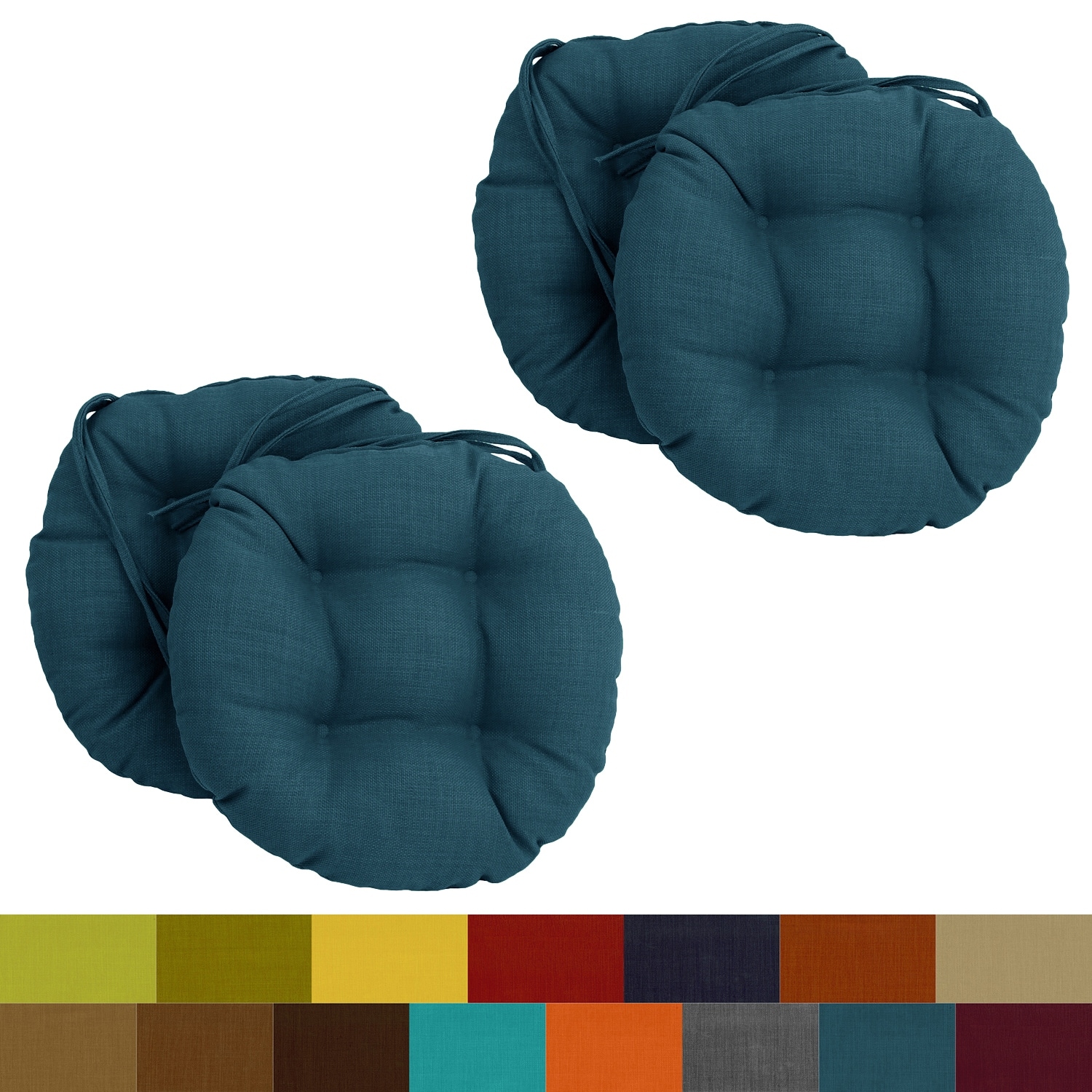 Blazing Needles 4-Pack Solid Sea Blue Rectangular Throw Pillow in the  Outdoor Decorative Pillows department at