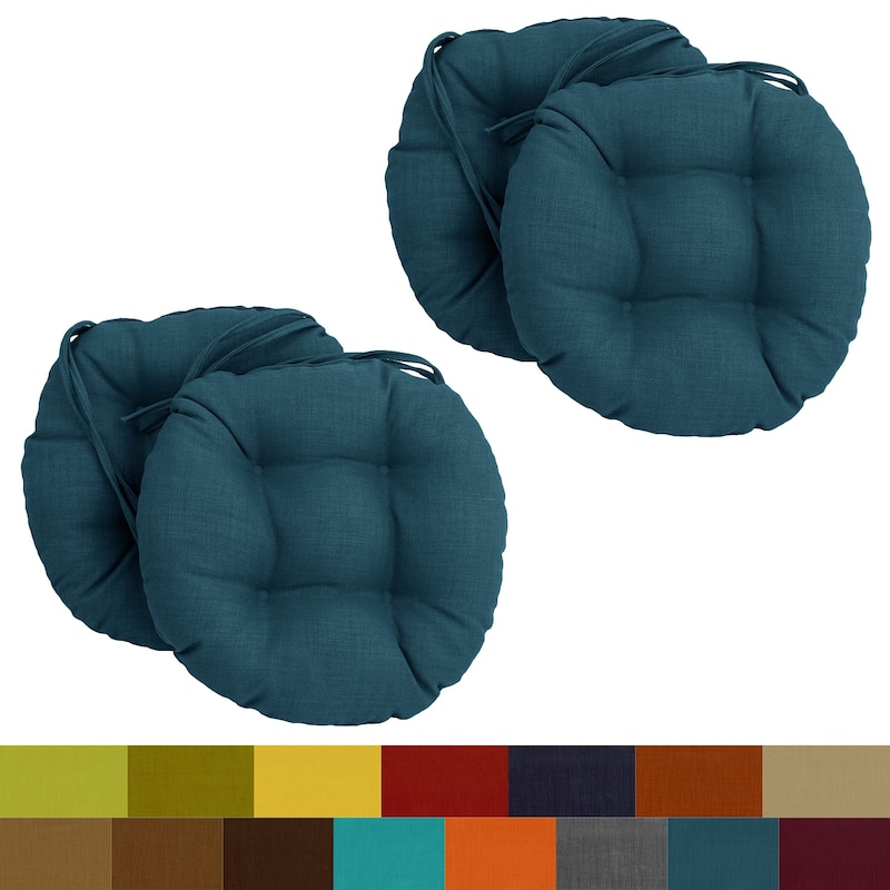 Blazing Needles 16-inch Round Indoor/Outdoor Chair Cushions (Set of 4) - 16 x 16