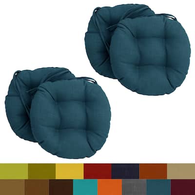 Blazing Needles 16-inch Round Indoor/Outdoor Chair Cushions (Set of 4) - 16 x 16