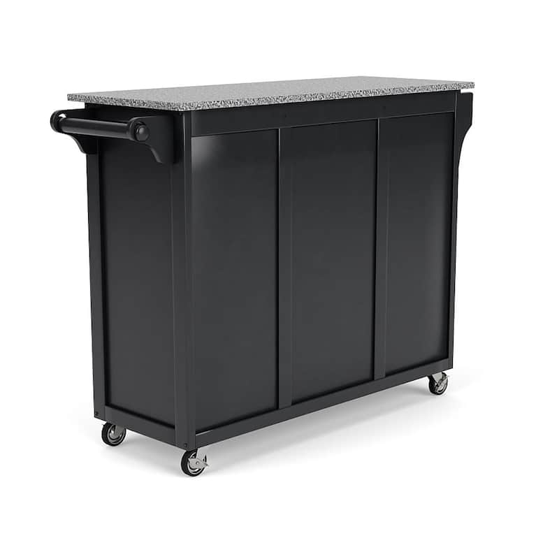 Homestyles Create-A-Cart Black Wood Kitchen Cart - 48" x 18" x 36"