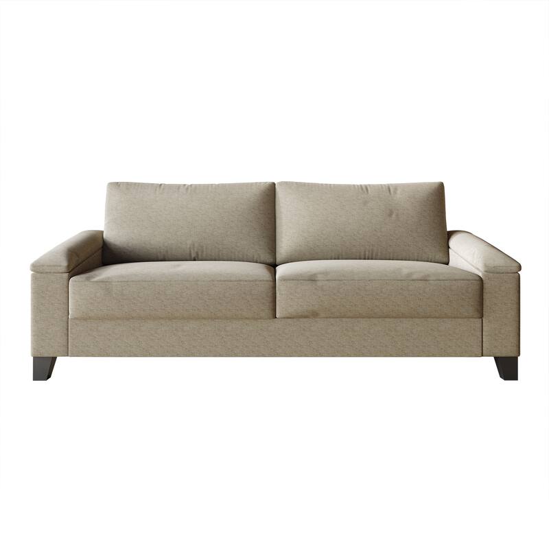 CraftPorch Simple Style Linen Upholstered Sofa - Dark Beige