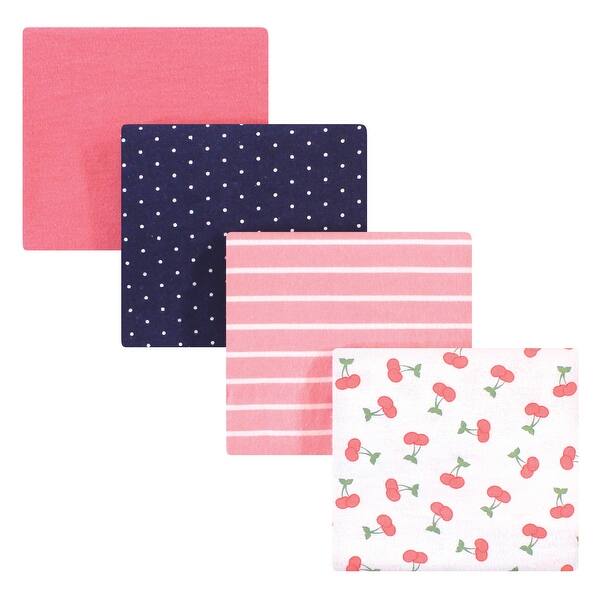 slide 1 of 1, Hudson Baby Infant Girl Cotton Flannel Receiving Blankets, Cherry, One Size - Cherry - One Size One Size - Cherry