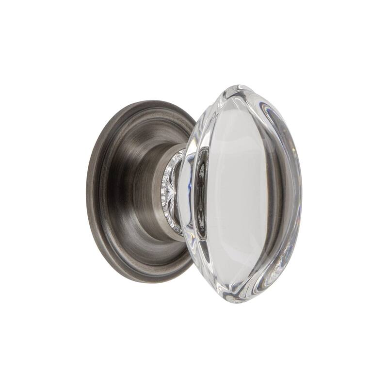 Grandeur PROV-CRYS-KNOB-GEO Provence 1-3/4" Elegant Vintage Oval - Antique Pewter