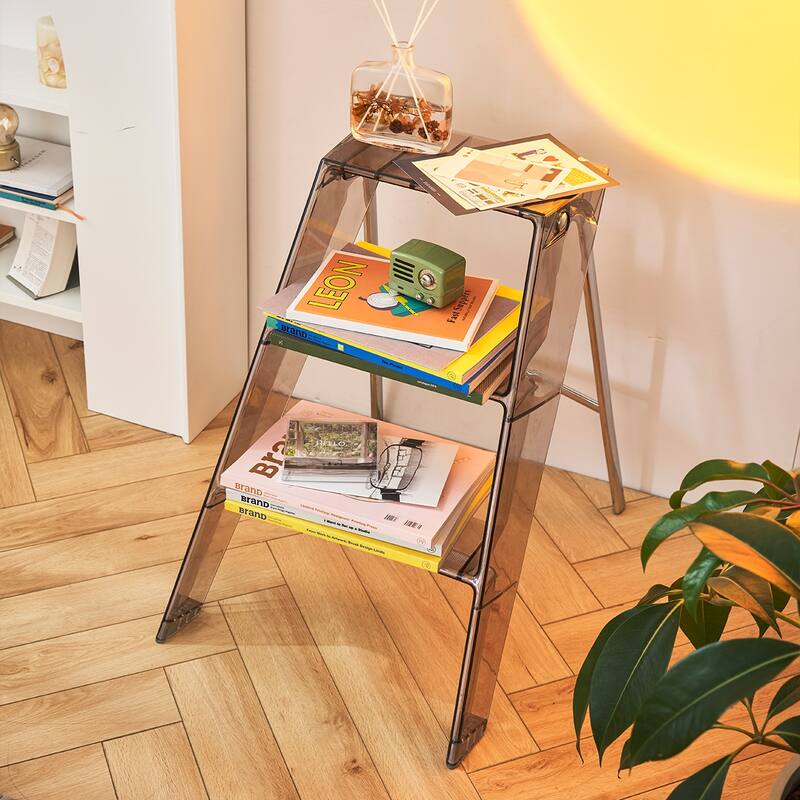 Home folding ladder frame indoor multi-functional thick folding ladder stool simple creative anti-slip edge table ladder frame
