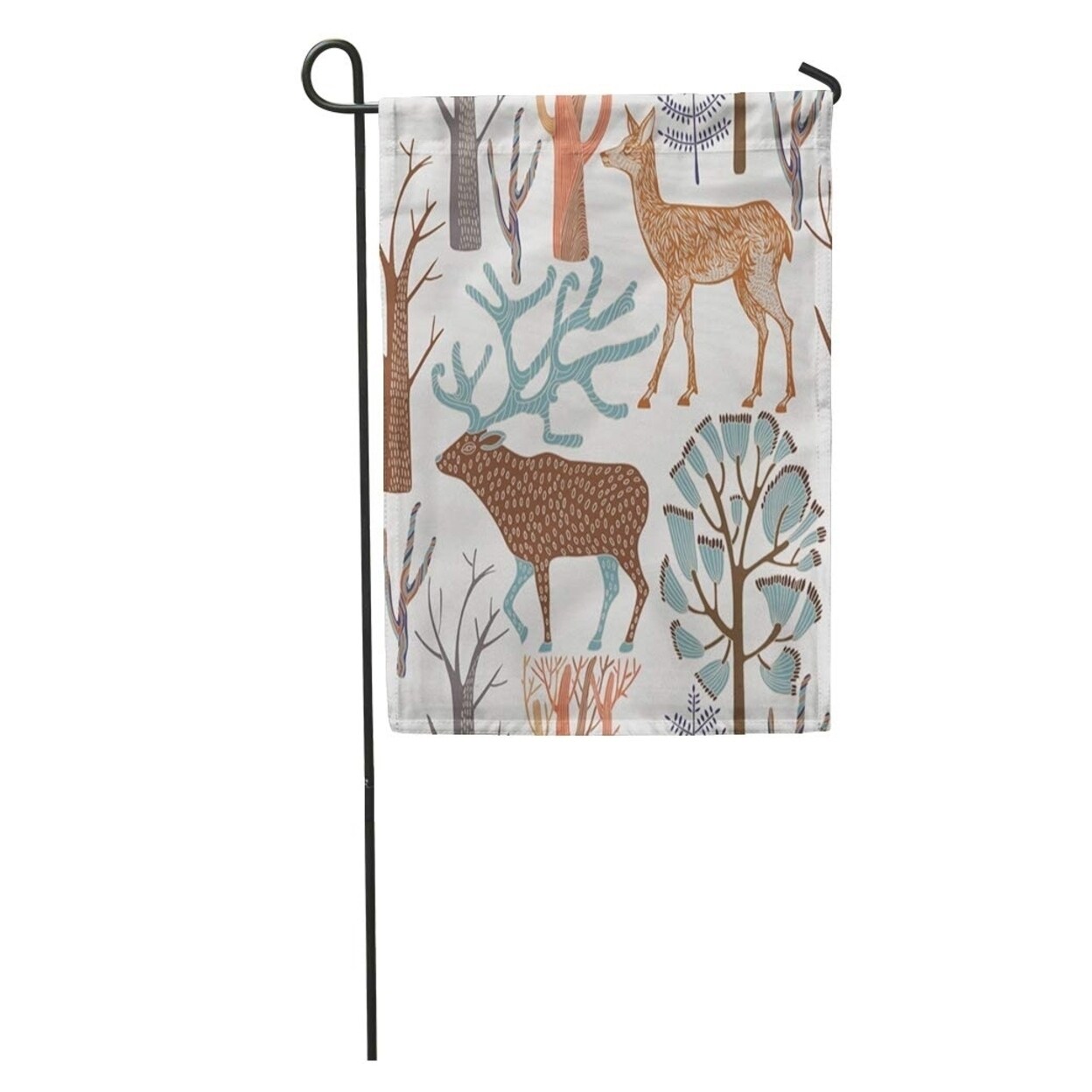Shop Blue Woodland Wild Deers Pattern Winter Forest Christmas
