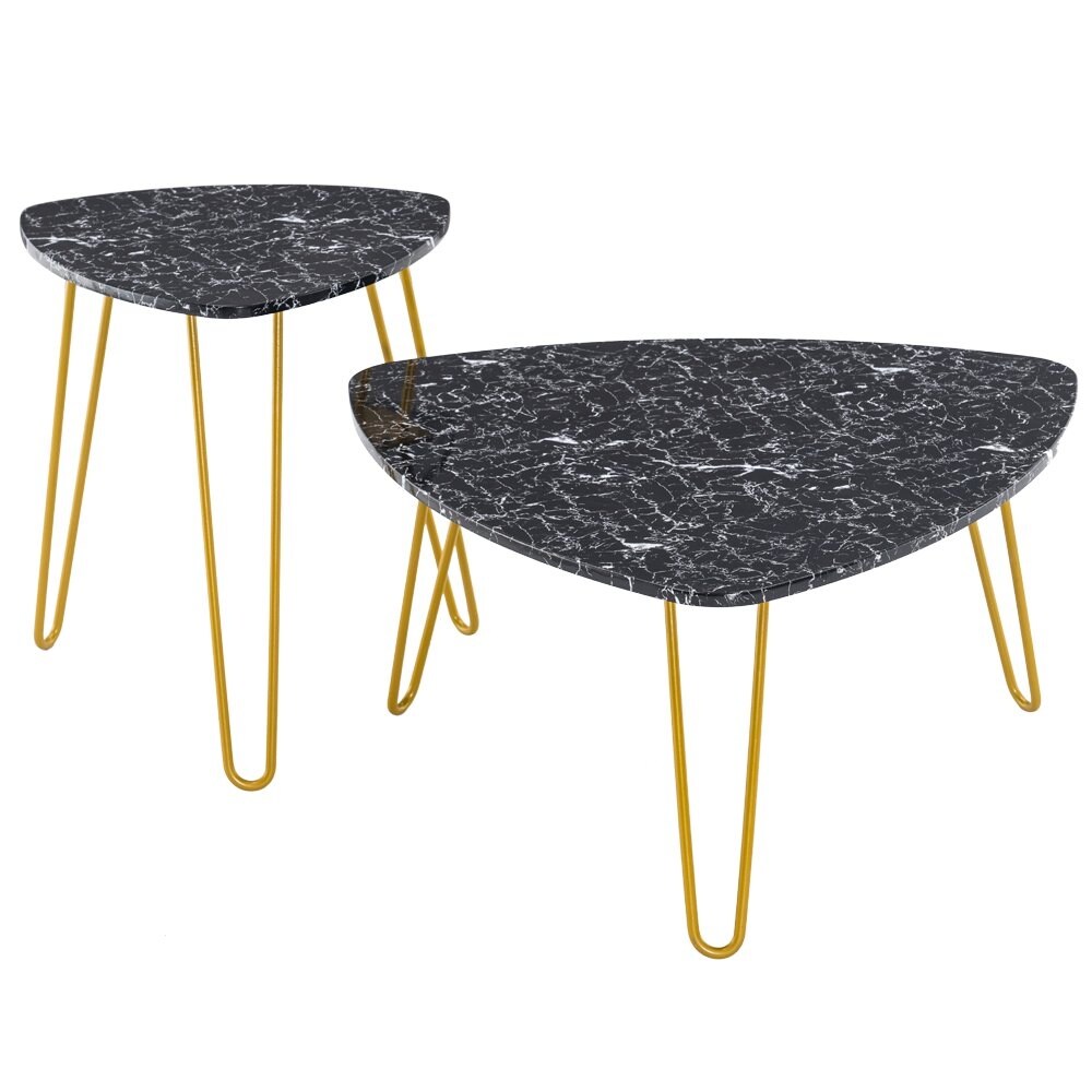 Shop Modern Triangle Coffee Table Living Room Side Table Set Of 2 On Sale Overstock 31946113