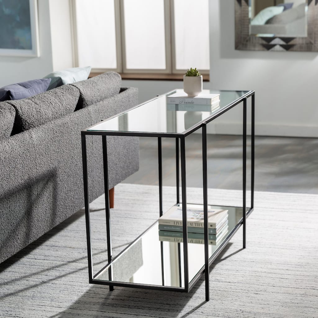Alecsis Glass Two-Tier 30-inch Console Table