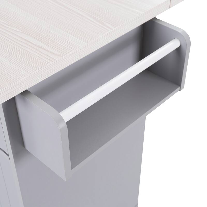 Kitchen Cart with Drop Leaf,Spice Rack,Towel Rack and Drawer
