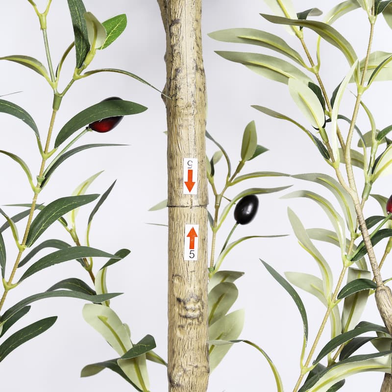 7" Artificial Olive Tree in Black Plastic Pot, 1pc/set