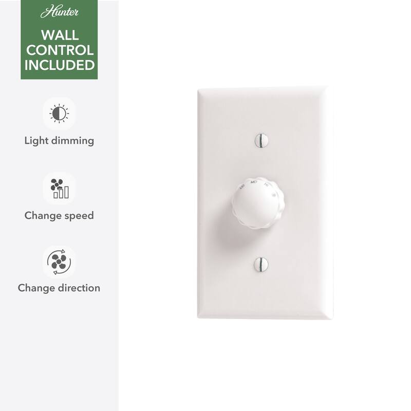 Hunter 52" Riptide WeatherMax Outdoor Ceiling Fan Wall Control - Extreme Weather Corrosion & Salt-Air Resistant