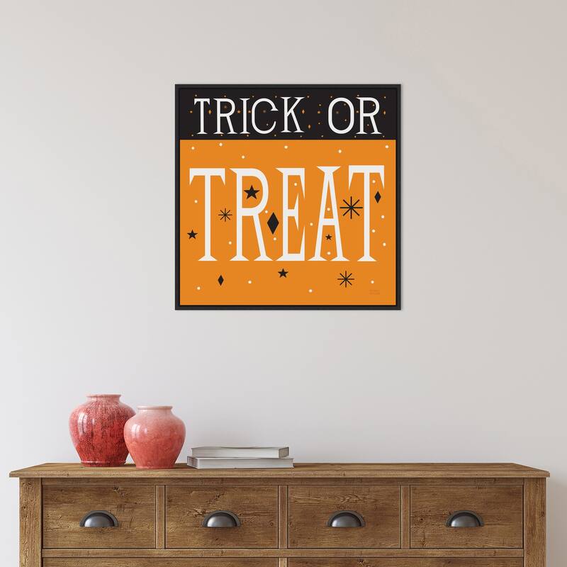 Amanti Art Festive Fright Trick or Treat III Framed Canvas Wall Art