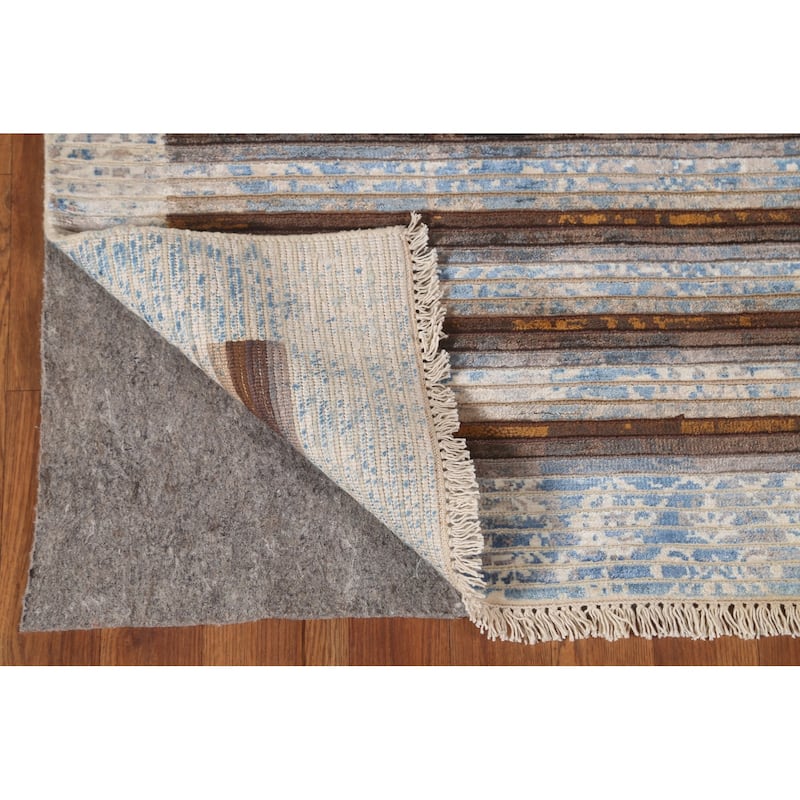 Multi-Color Modern Accent Rug Handmade Wool Carpet - 2'8"x 4'9"