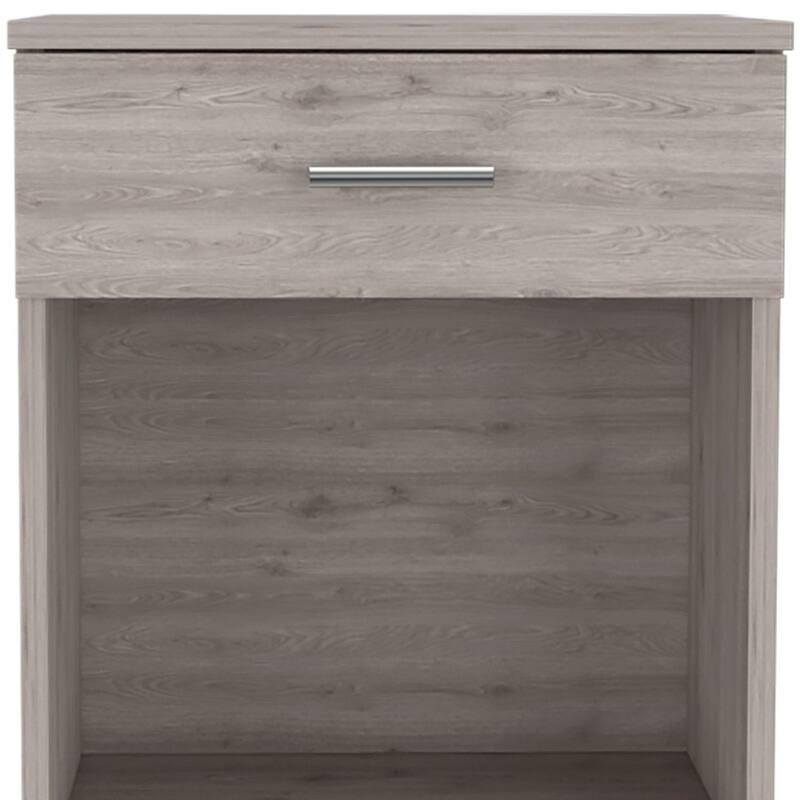 HomeRoots 22" Light Gray One Drawer Faux Wood Nightstand