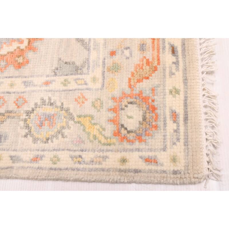 ECARPETGALLERY Hand-knotted Modern Oushak Light Khaki Wool Rug - 3'8 x 5'7