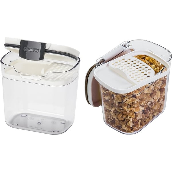 Progressive International Prepworks ProKeeper 2- Piece Kitchen Clear Food Baker's Kitchen Storage Organization Canister Set