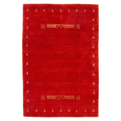 Kashkuli Gabbeh Red Rug 3'11" x 5'9" - 3'11 x 5'9