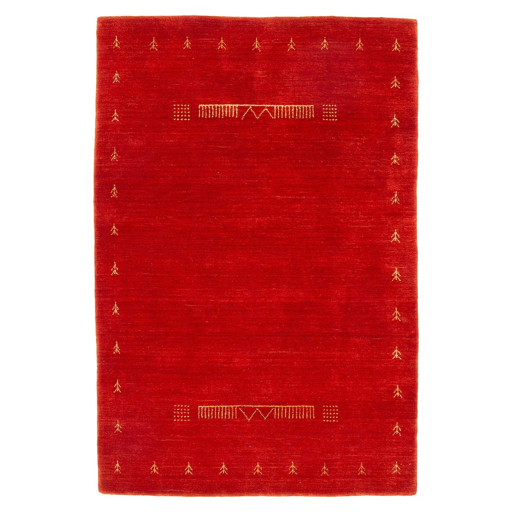 Kashkuli Gabbeh Red Rug 3'11" x 5'9" - 3'11 x 5'9