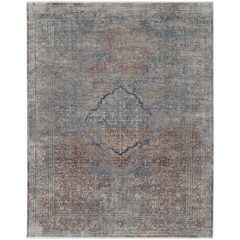 Wehin Power Loomed Floral Traditional Stain Resistant Low Pile Durable Area Rug By HomeRoots - 2' x 3'