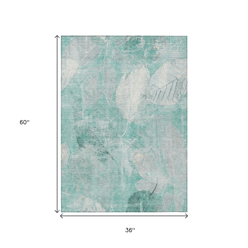 HomeRoots Floral Transitional Rectangle Outdoor Rug