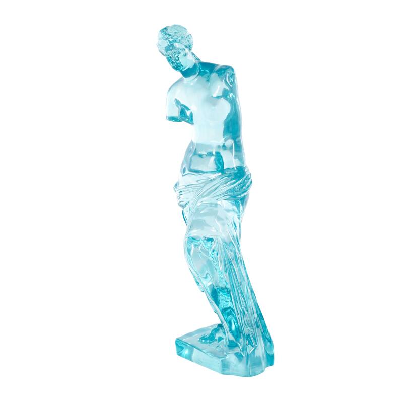 Light Blue, Orange or Green Resin Tinted Woman Decorative Sculpture