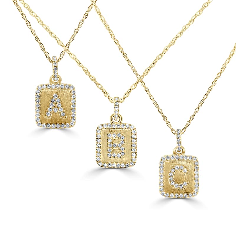 Joelle Collection Diamond 1/10 cttw. Initial Necklace 14K Yellow Gold