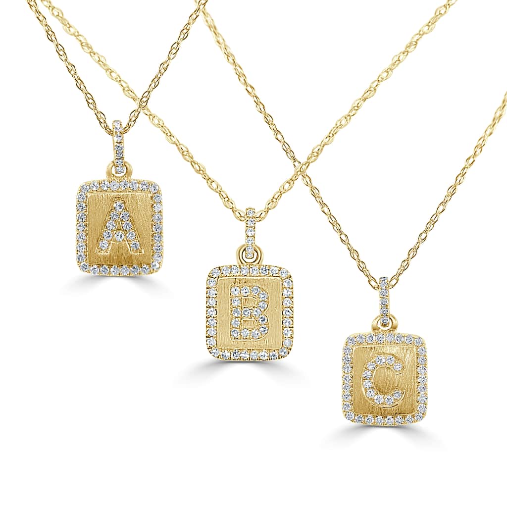 Joelle Collection Diamond 1/10 cttw. Initial Necklace 14K Yellow Gold