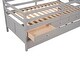 preview thumbnail 8 of 6, Gray Solid Pine Wood Low Loft Bed Twin Size with Full Safety Fence, Storage Drawers, and Trundle