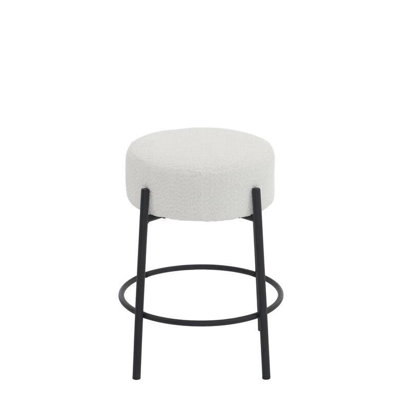 Set of 2 Contemporary Round Bar Stools - 24" Height, Ideal for Kitchens, Coffee Shops, and Bars
