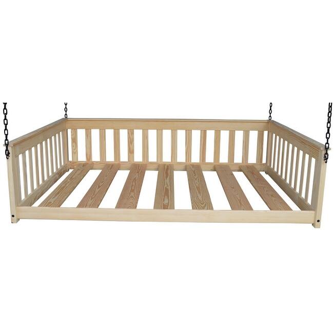 Pine Full Mission Hanging Daybed with Chain - Unfinished