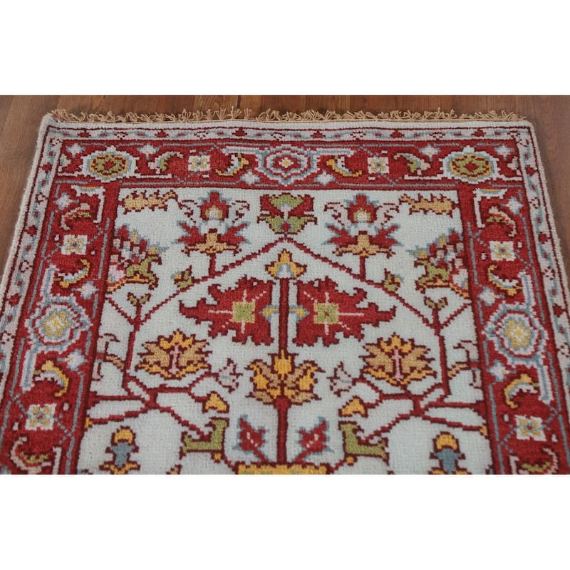 Light Blue Heriz Serapi Indian Rug Handmade Wool Carpet - 2'11"x 5'0"