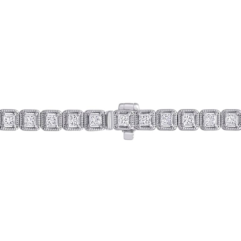 Miadora 14k White Gold Diamond Tennis Bracelet 1 1/3 to 6 1/10ct TDW