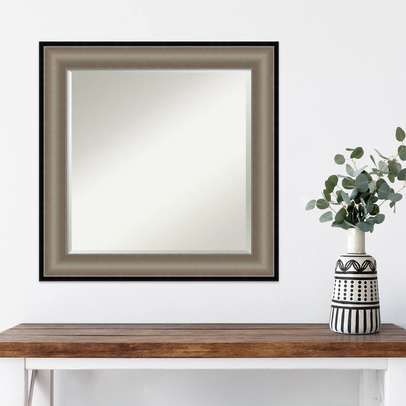 Beveled Wall Mirror - Imperial Pewter Black Frame