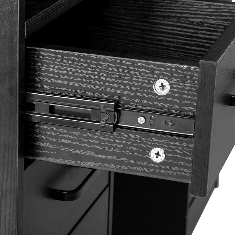Manicure Table Computer Desk with 4 Drawers 1 Cabinet