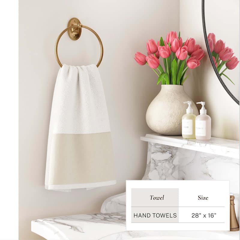 Linery & Co. Ultra-Soft Cotton and Linen Like Border Towel Set